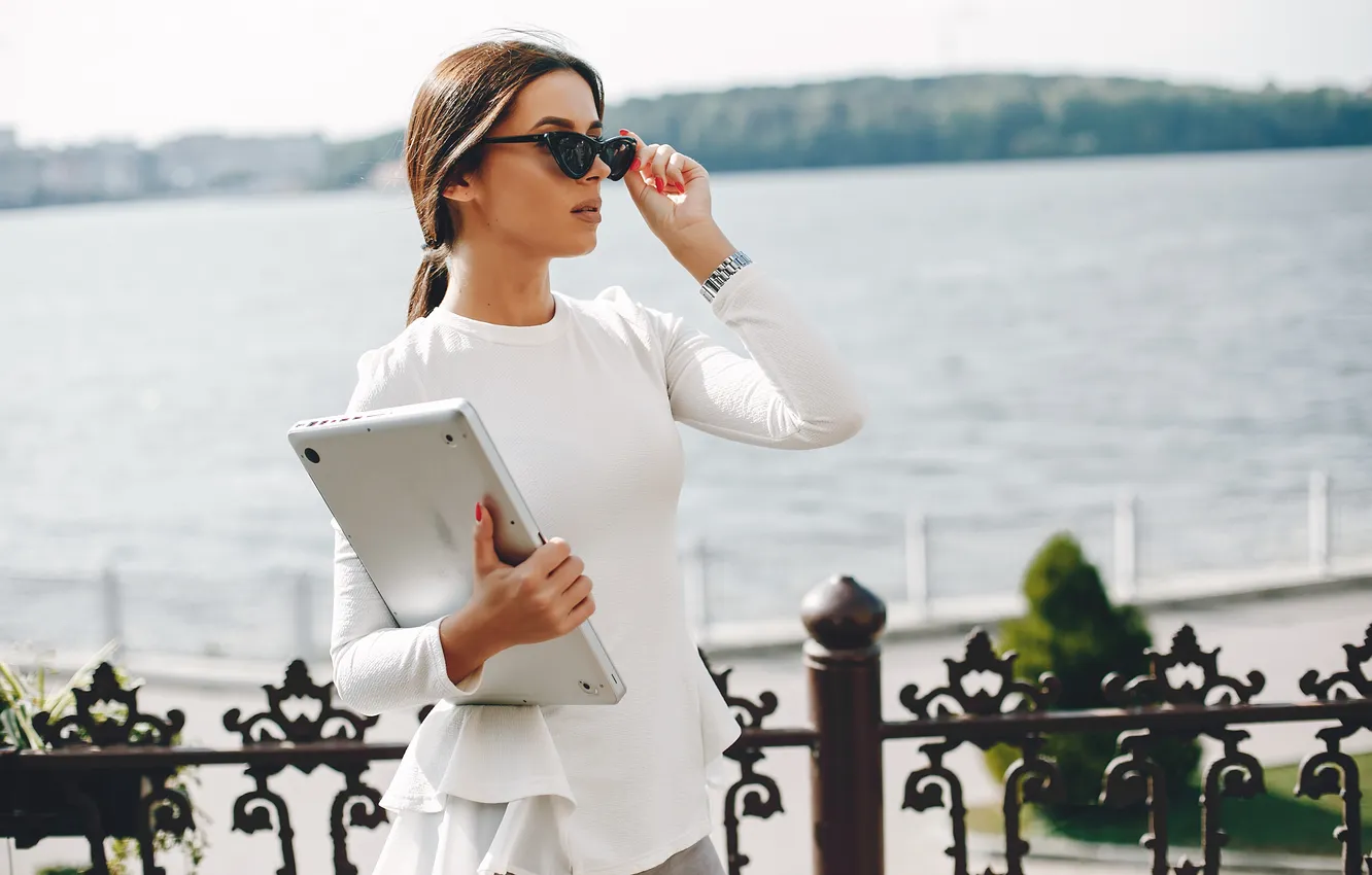 Photo wallpaper girl, woman, beautiful, elegant, sunglasses