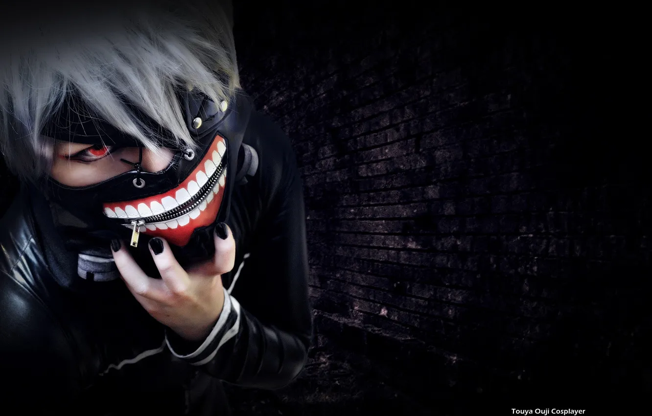 Photo wallpaper Tokyo Ghoul, Gul, wall, The Kaneko Ken, mask, cosplay