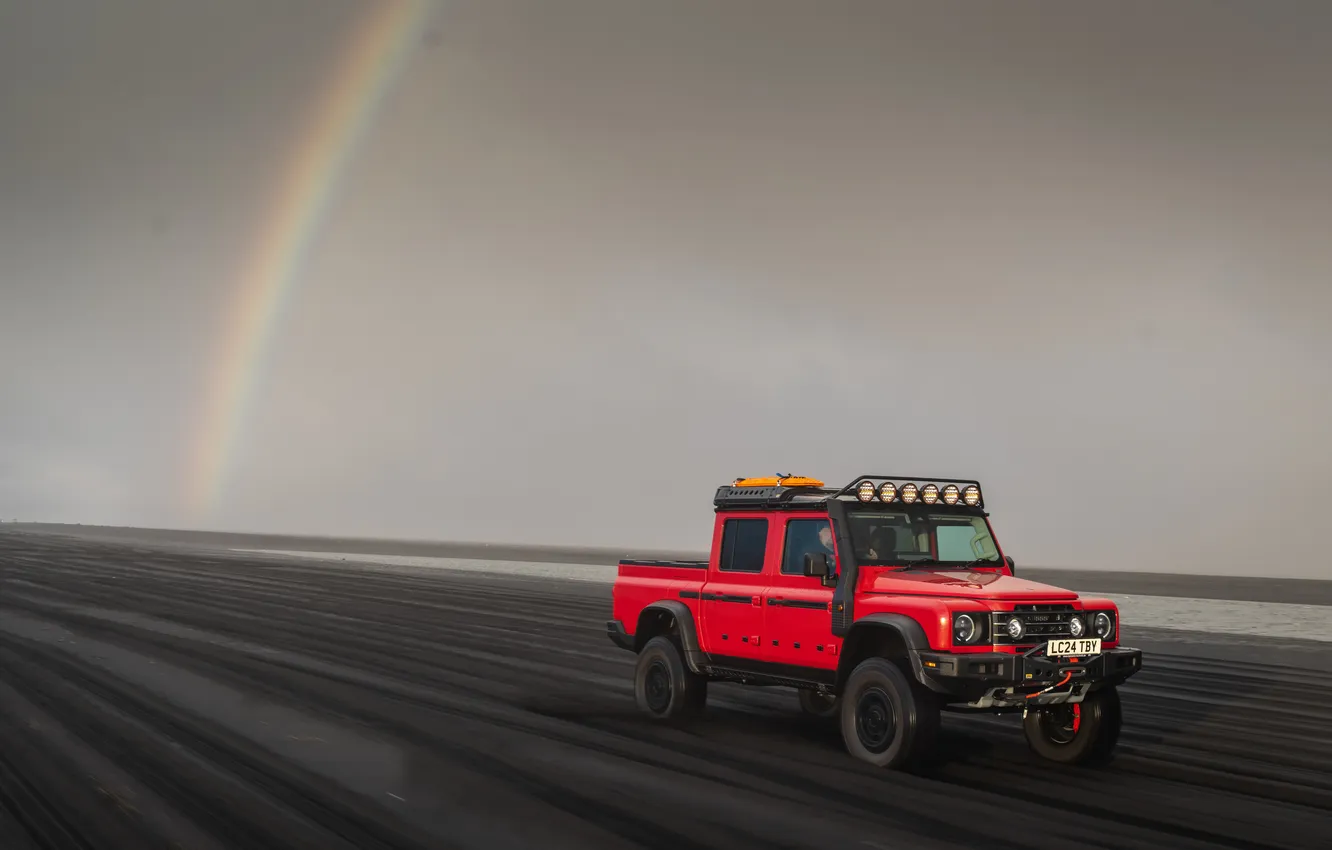 Photo wallpaper pickup, pickup, Quartermaster, 2025, Ineos Grenadier, flight, Trialmaster, Ineos Grenadier Quartermaster Trialmaster x LeTech