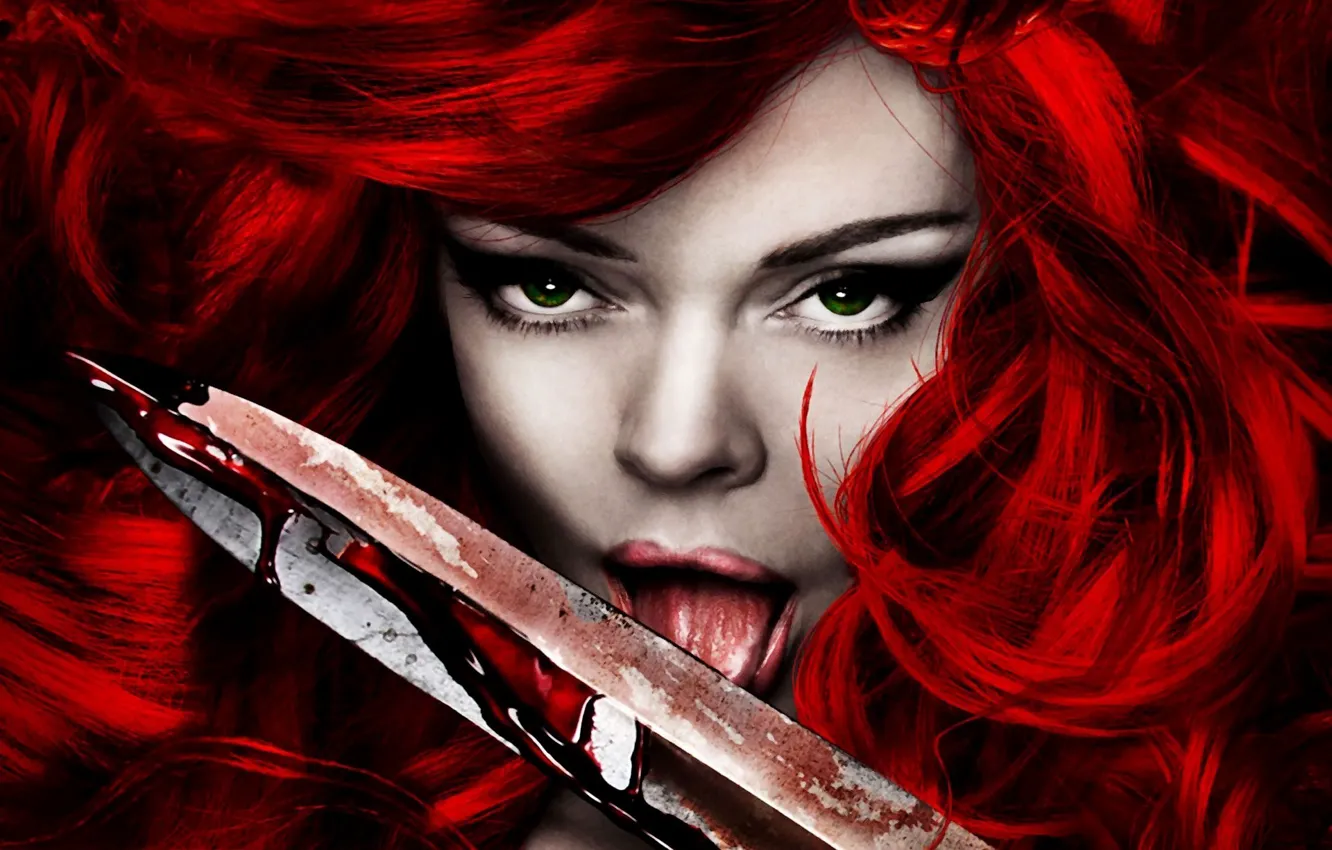 Photo wallpaper blood, red Sonja, blade, the tip, red sonja