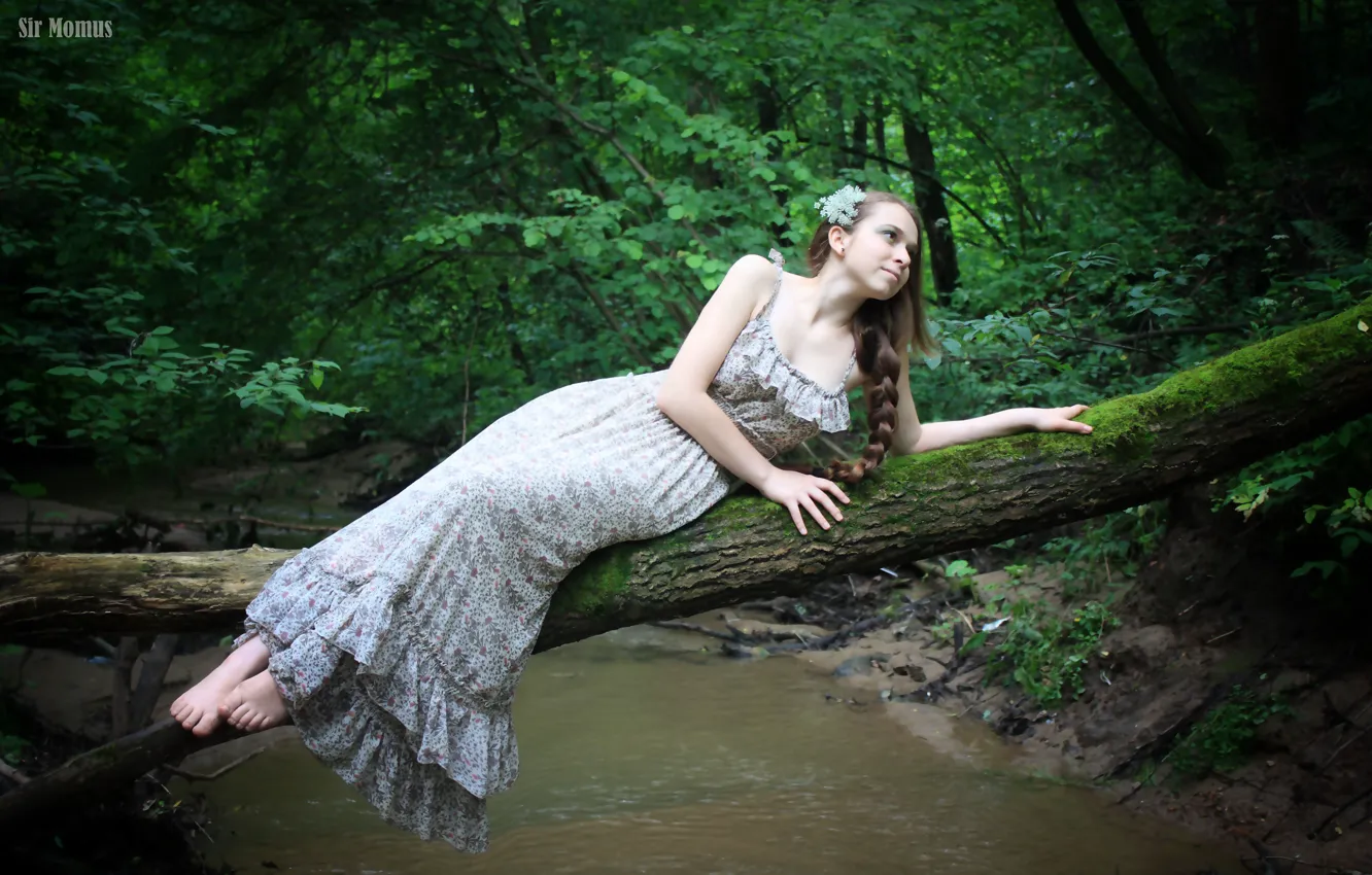 Photo wallpaper beautiful, women, lying, outdoor