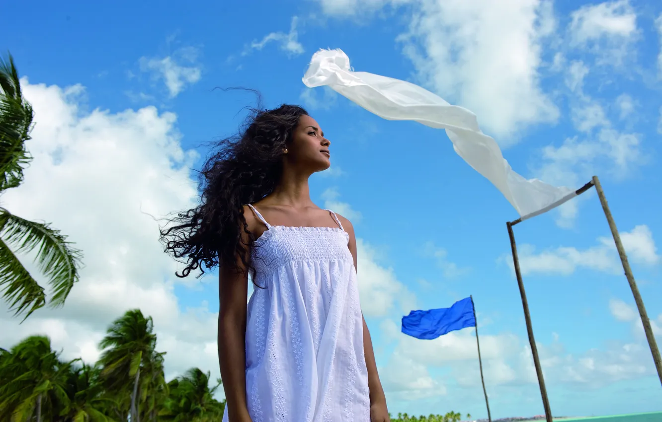 Photo wallpaper girl, holiday, mulatto