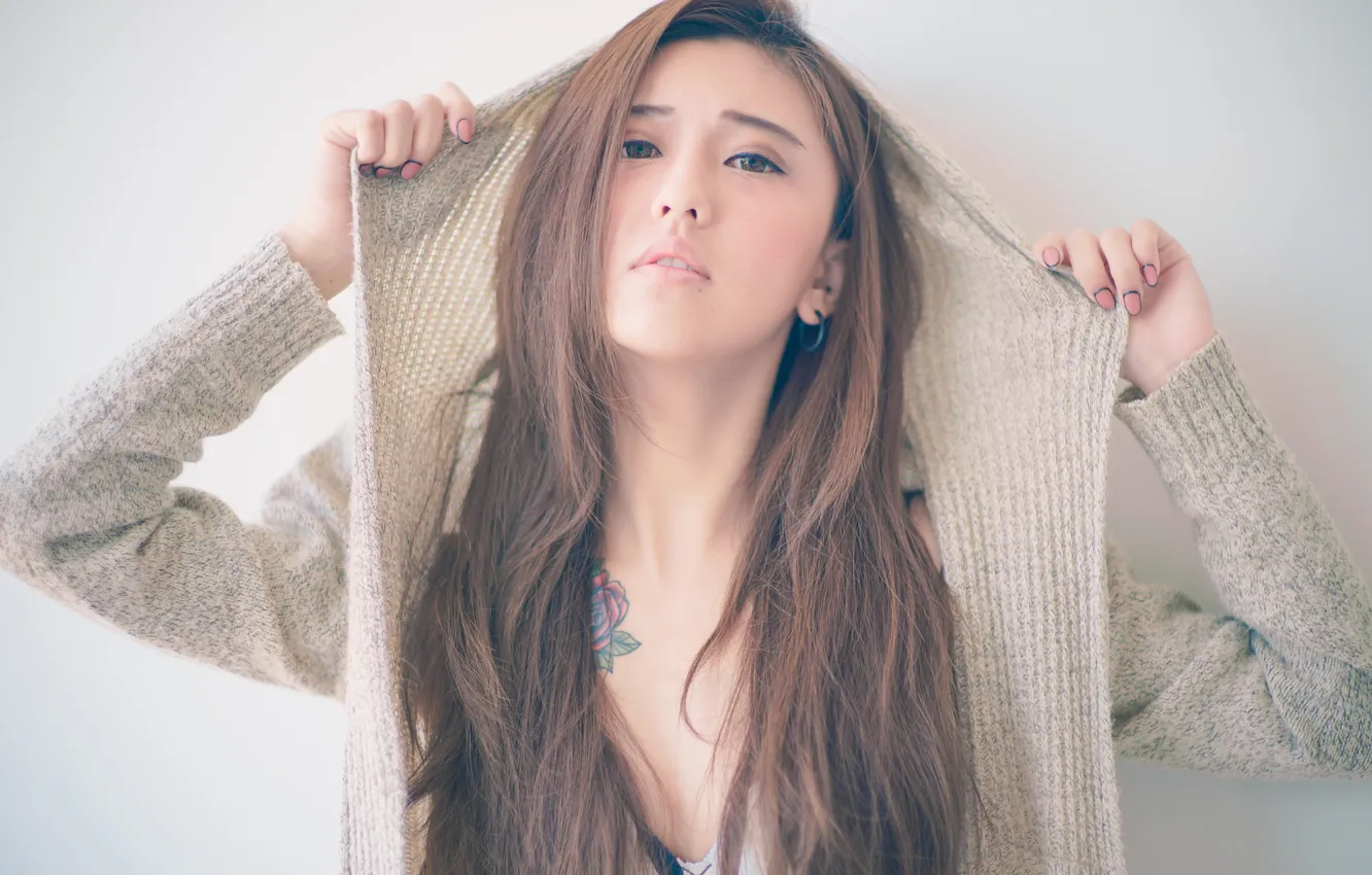 Photo wallpaper tattoo, East, sponge.neckline