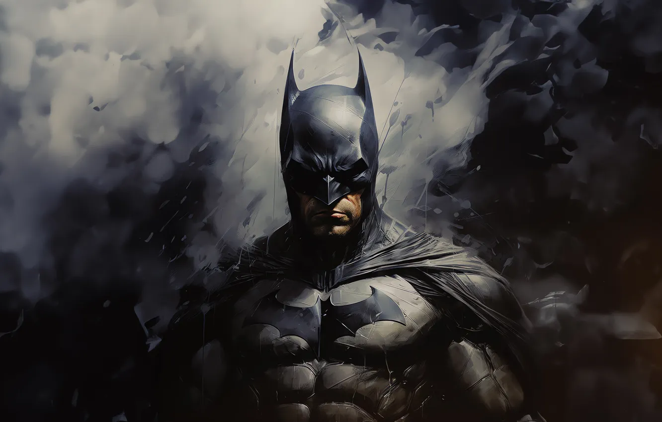 Photo wallpaper batman, art, dark knight, comic, emerges