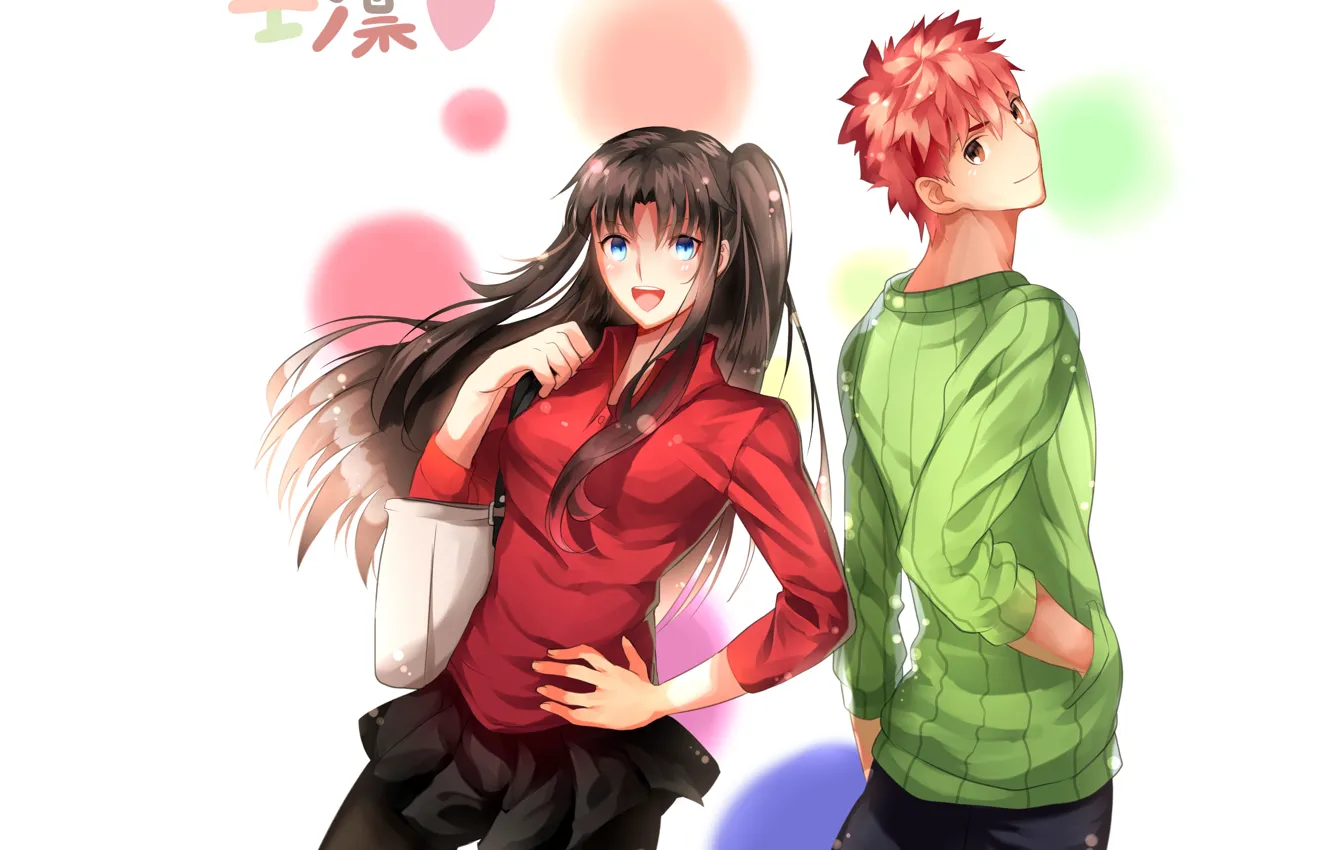 Photo wallpaper girl, art, guy, two, Fate stay night, Fate / Stay Night