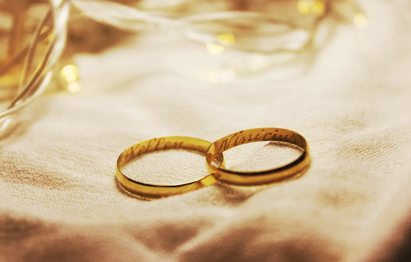 Photo wallpaper ring, two, wedding