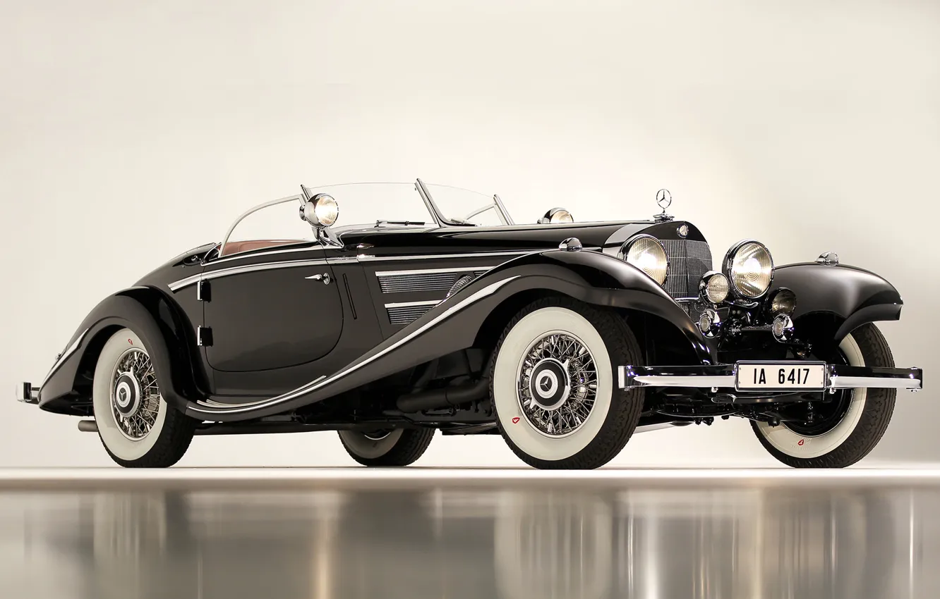 Photo wallpaper black, cars, Mercedes, 540K, Special Roadster, 1936, classic