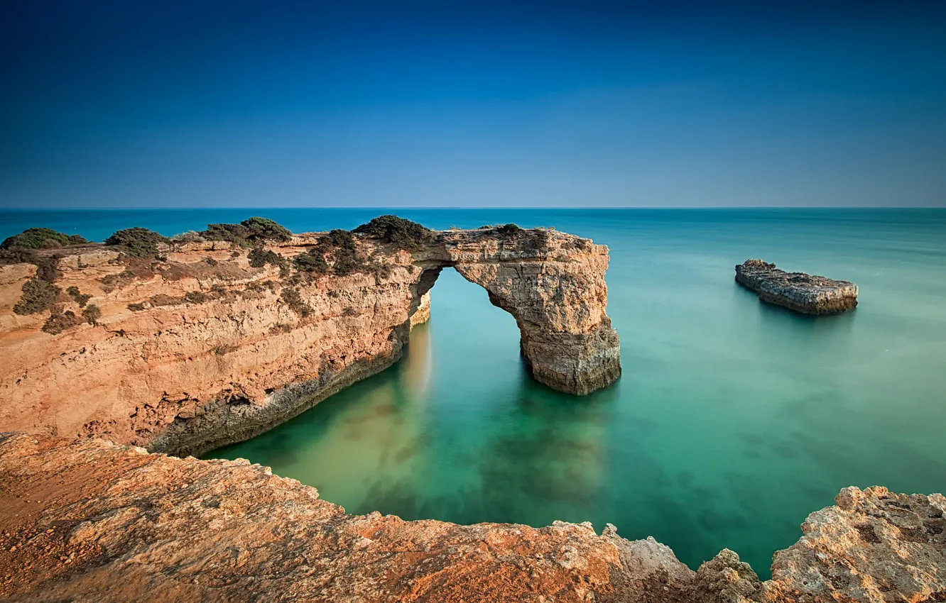 Photo wallpaper sea, rocks, coast, arch