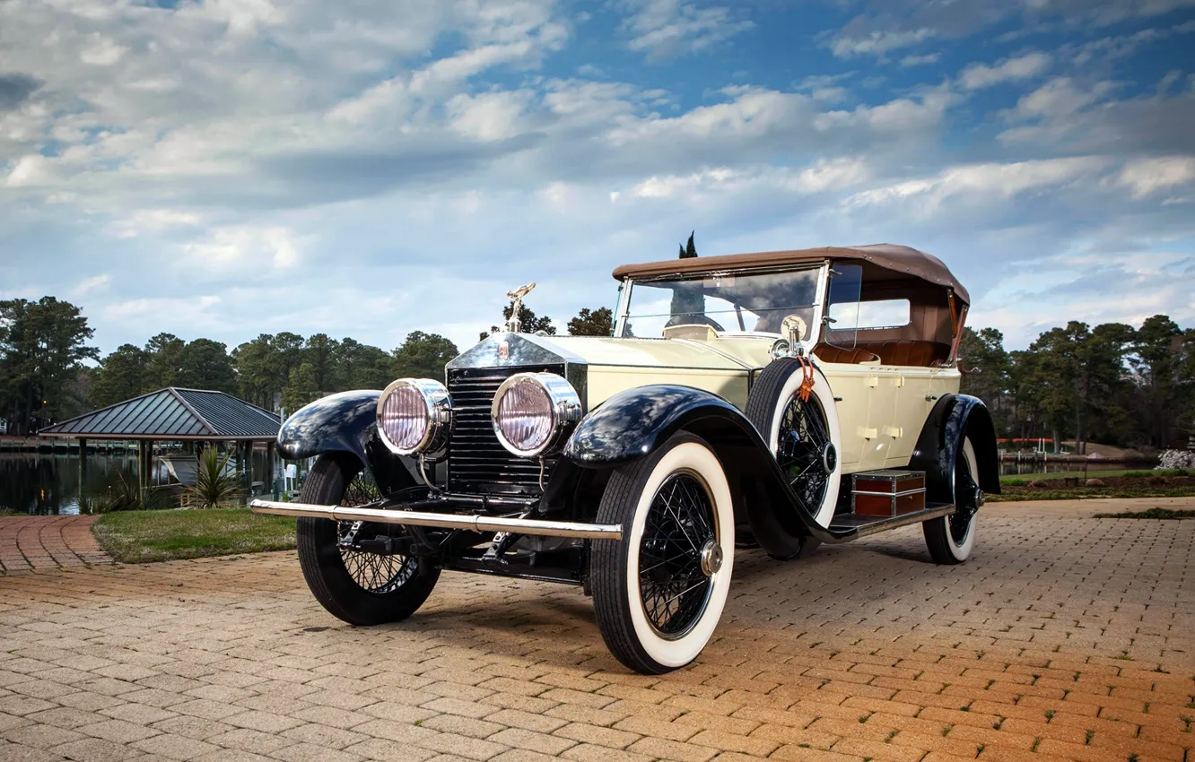 Photo wallpaper the sky, Rolls-Royce, the front, Rolls-Royce, 40/50, Silver Ghost, 1923, Pall Mall Tourer