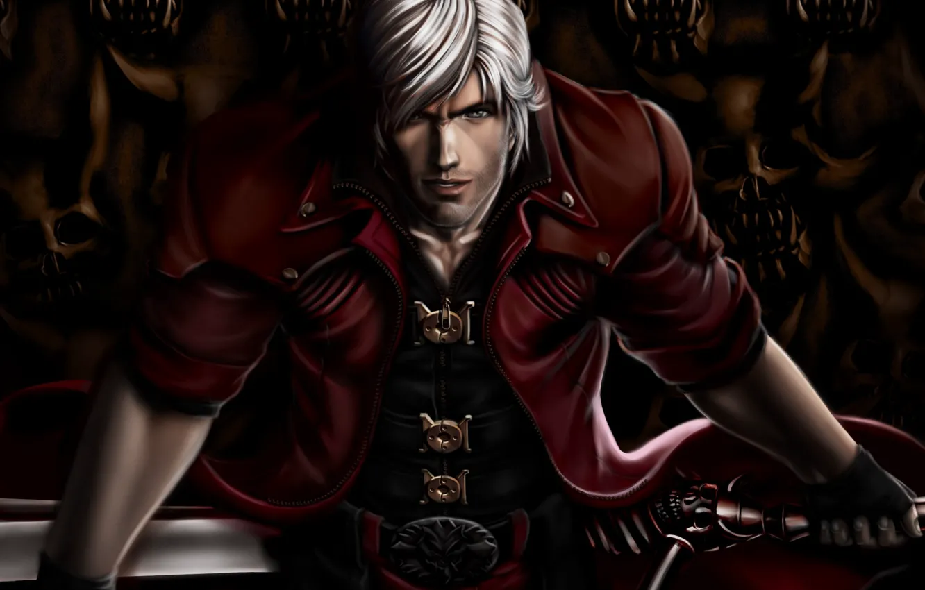 Photo wallpaper weapons, sword, art, guy, Dante, Devil May Cry