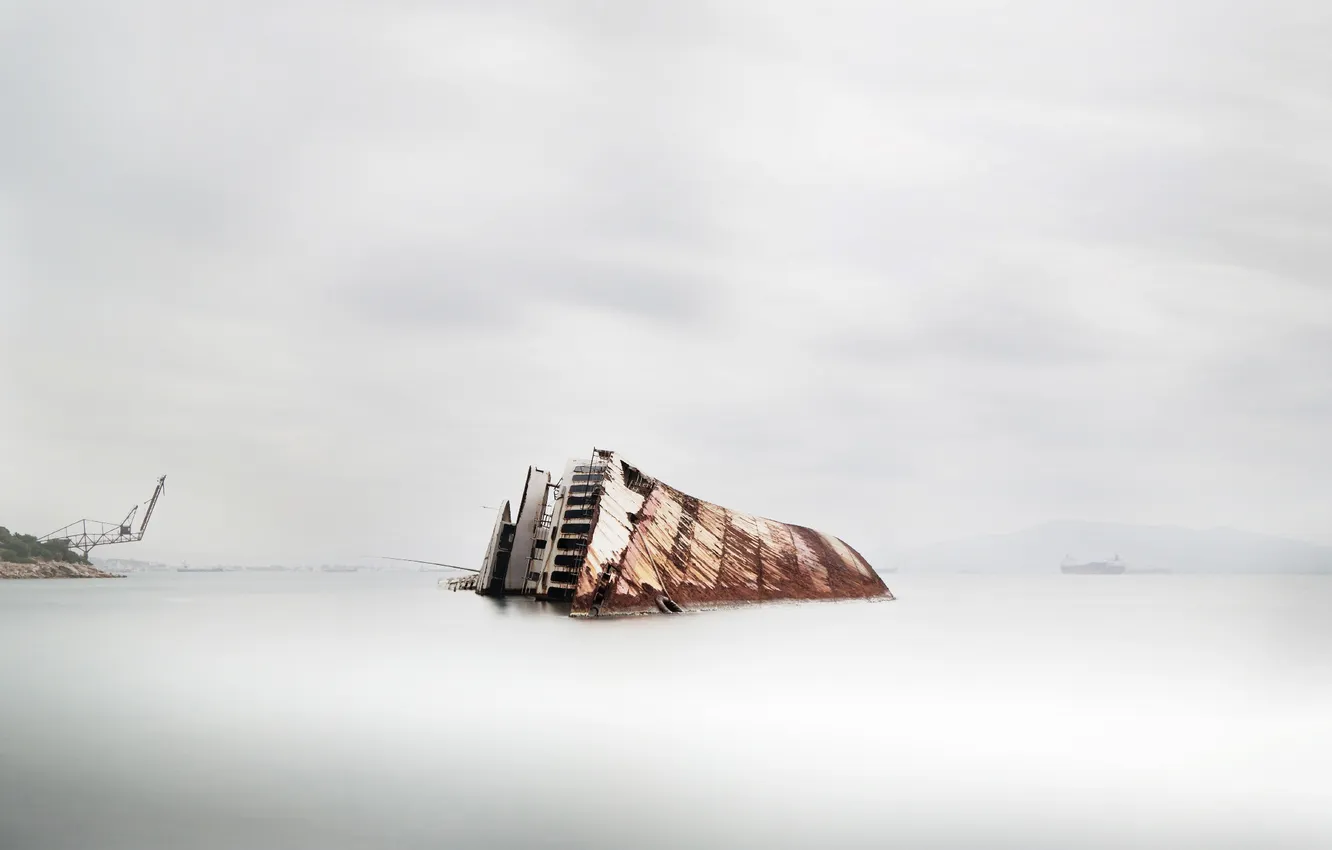 Photo wallpaper sea, the sky, ship