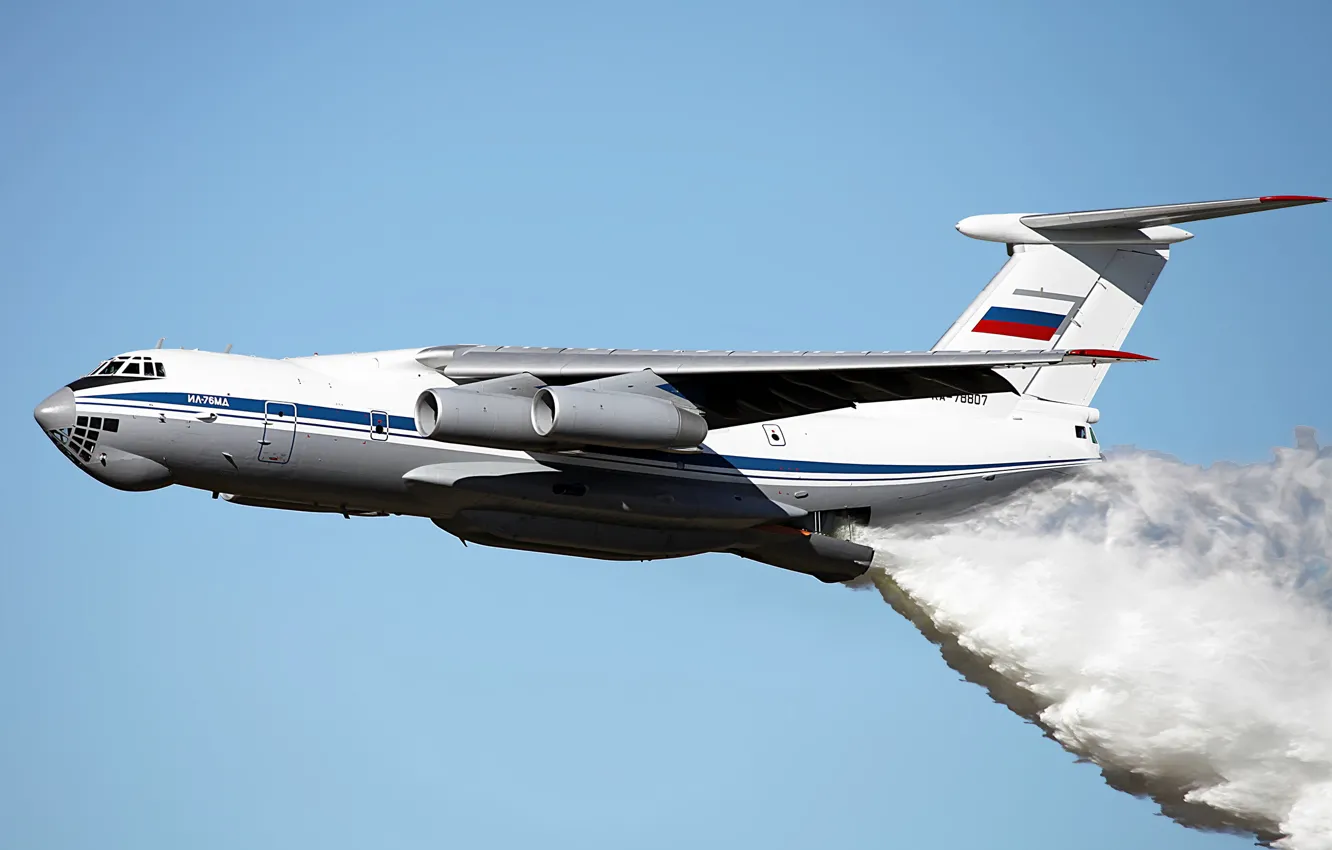 Photo wallpaper Flight, BBC, Russia, Water, The Il-76, Ilyushin, Transport, Reset