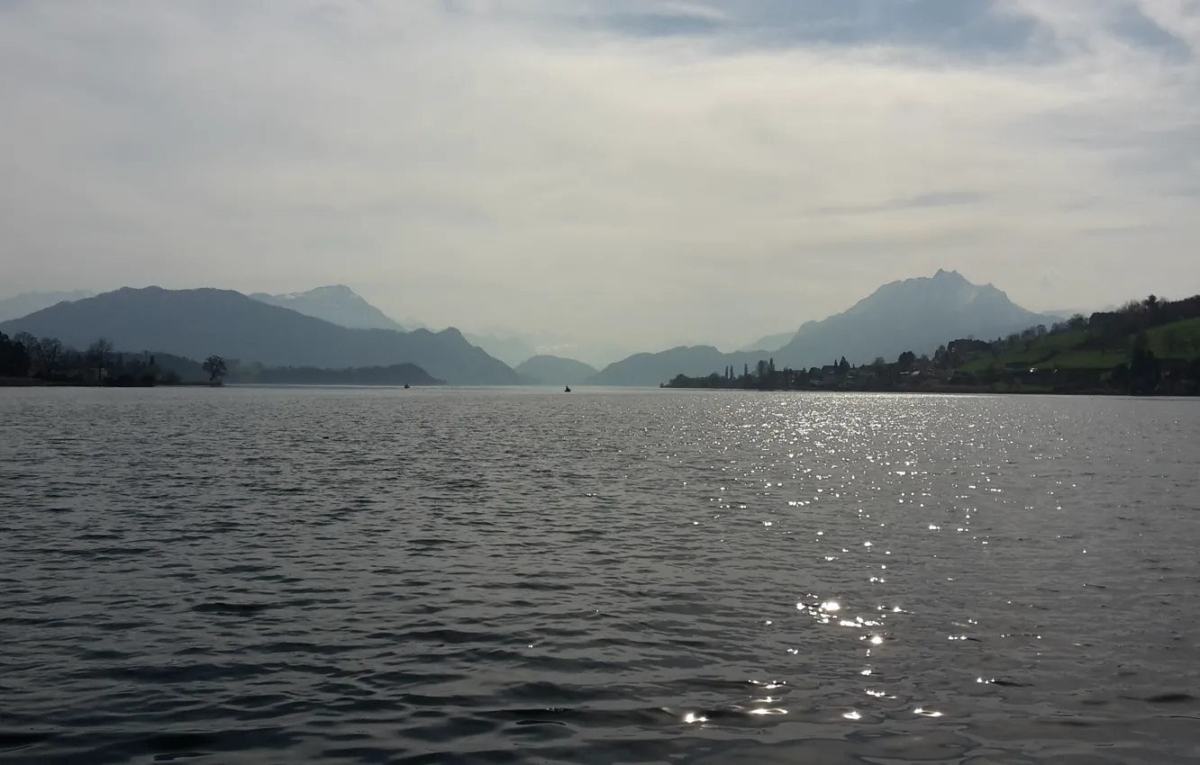 Photo wallpaper canton Lucern, lake Lucern, Switzerland