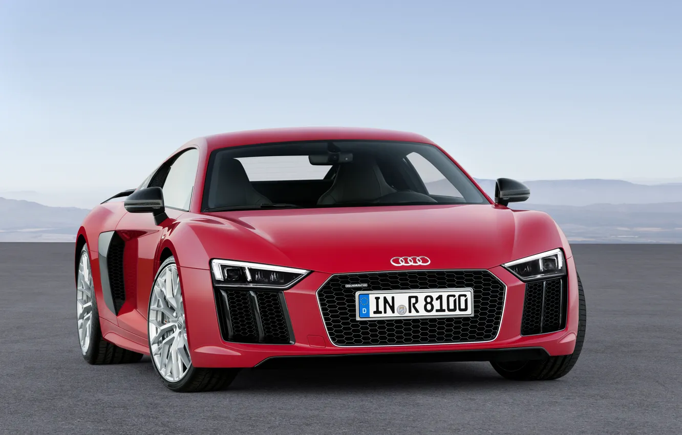 Photo wallpaper red, Audi, Audi, V10, 2015