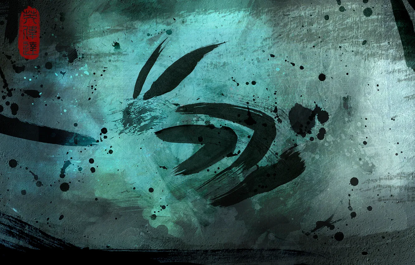 Photo wallpaper rabbit, characters, blue background, the year of the rabbit