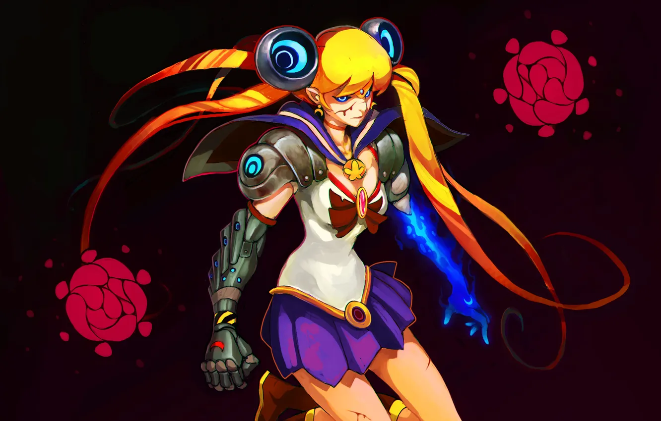 Photo wallpaper girl, blonde, anime, sailor moon, usagi tsukino