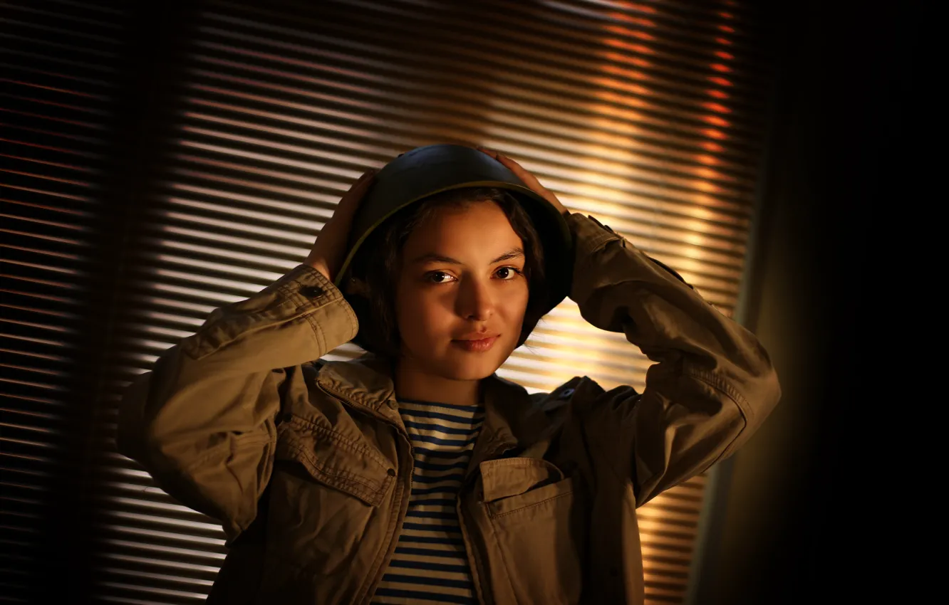 Photo wallpaper girl, victory day, beautiful, May 9, military uniform, Kide fotoart