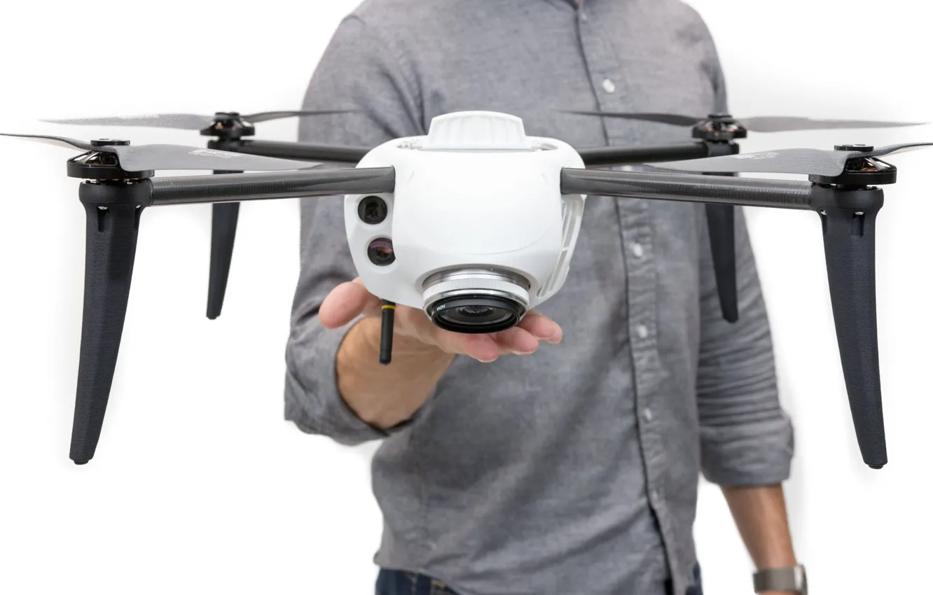 Photo wallpaper machine, man, hand, human, drone, CES 2017, Kespry Drone 2S
