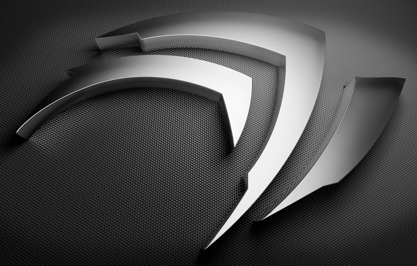 Photo wallpaper logo, Nvidia, Silver