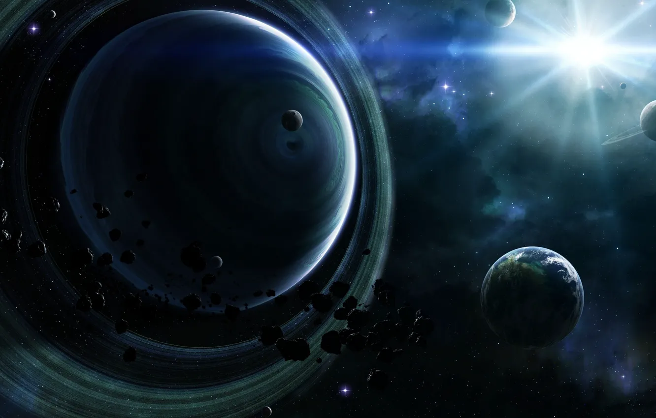Photo wallpaper Planets, nebulae, sci fi