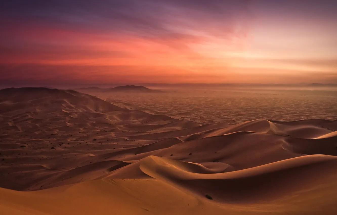Photo wallpaper sand, the sky, clouds, landscape, sunset, nature, the dunes, desert