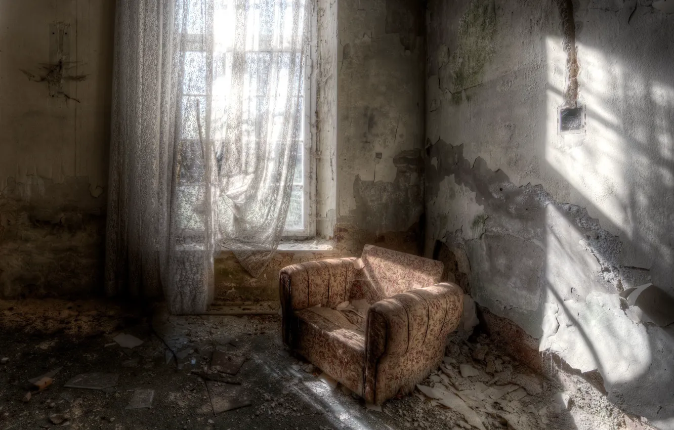 Photo wallpaper chair, window, naturalism, Stay Home