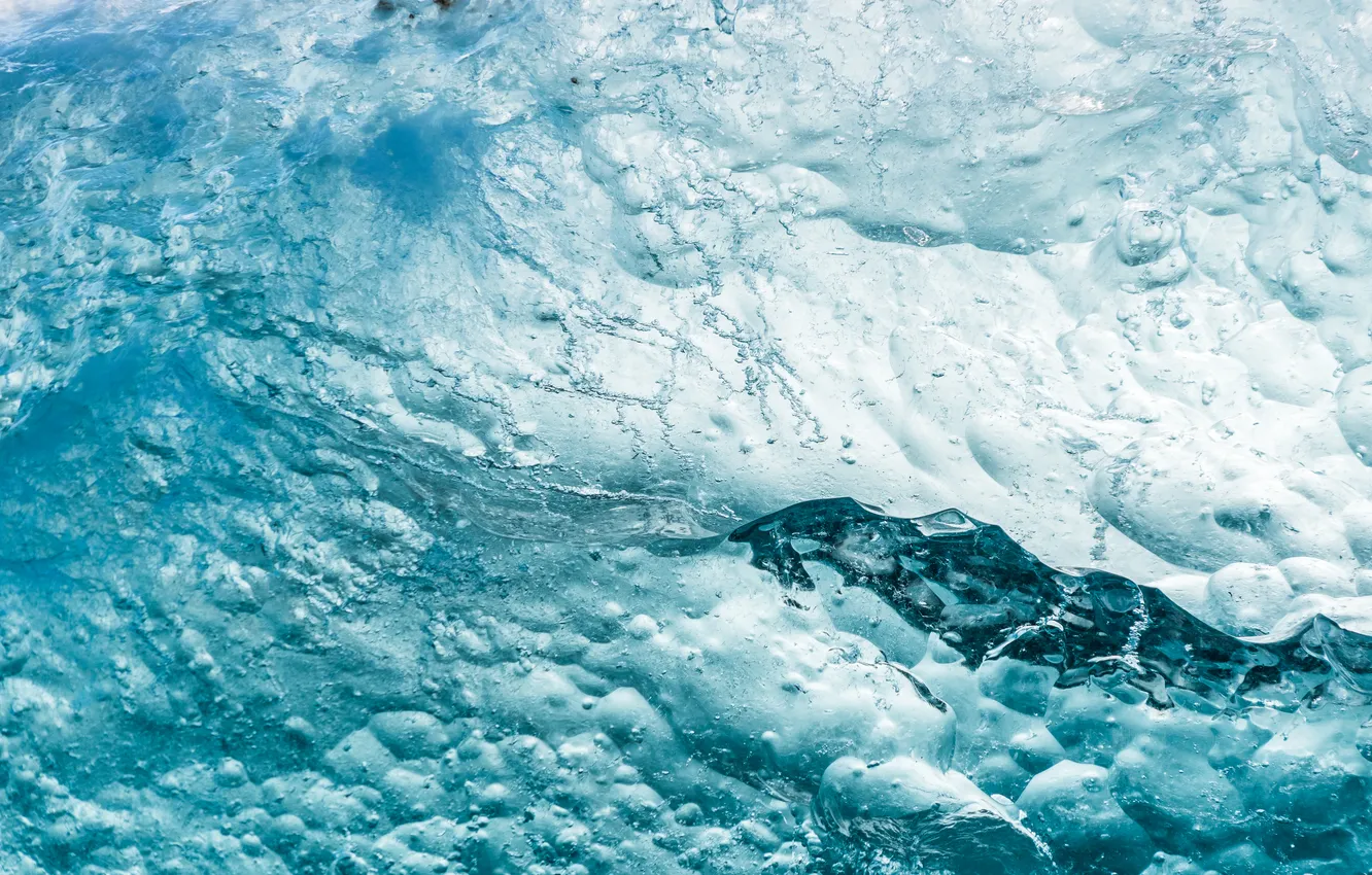 Photo wallpaper bubbles, blue, water