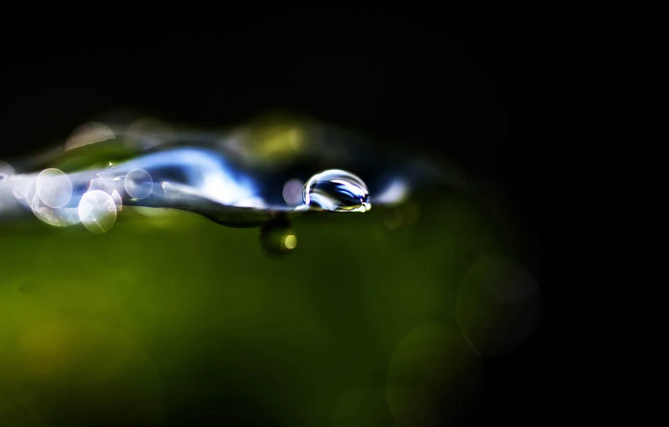 Photo wallpaper drops, glare, spoon, different
