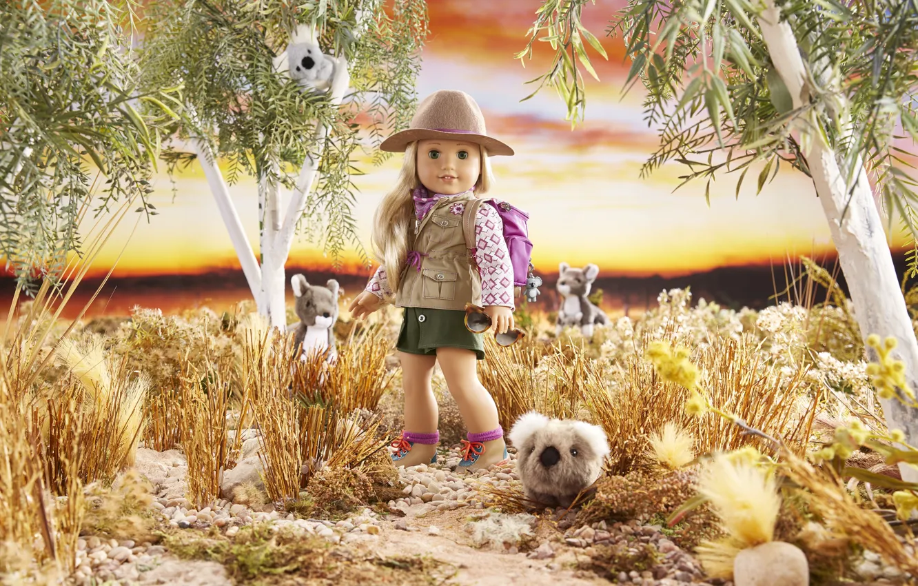 Photo wallpaper doll, doll, Kira Bailey, Wildlife Sanctuary in Australia, Wildlife Sanctuary in Australia, Kira Bailey