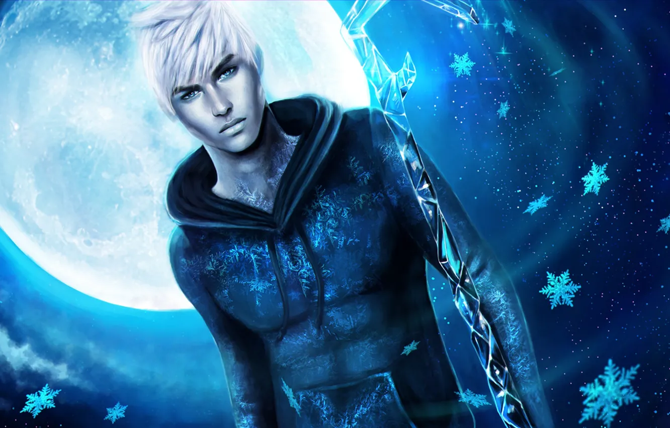 Photo wallpaper winter, snowflakes, boy, winter, Jack Frost, Jack Frost, Jack Frost, Winter Spirit