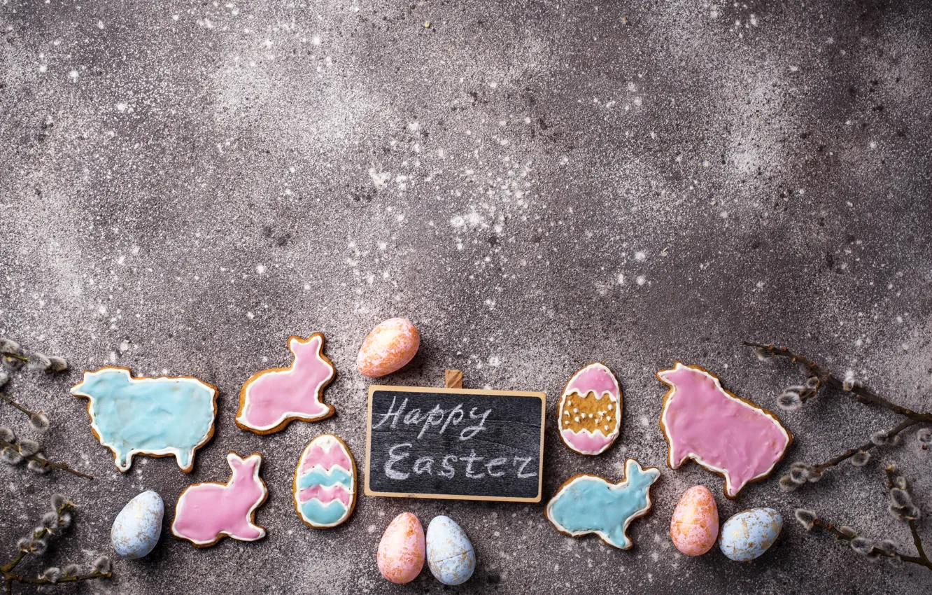 Photo wallpaper holiday, eggs, spring, Easter, gingerbread