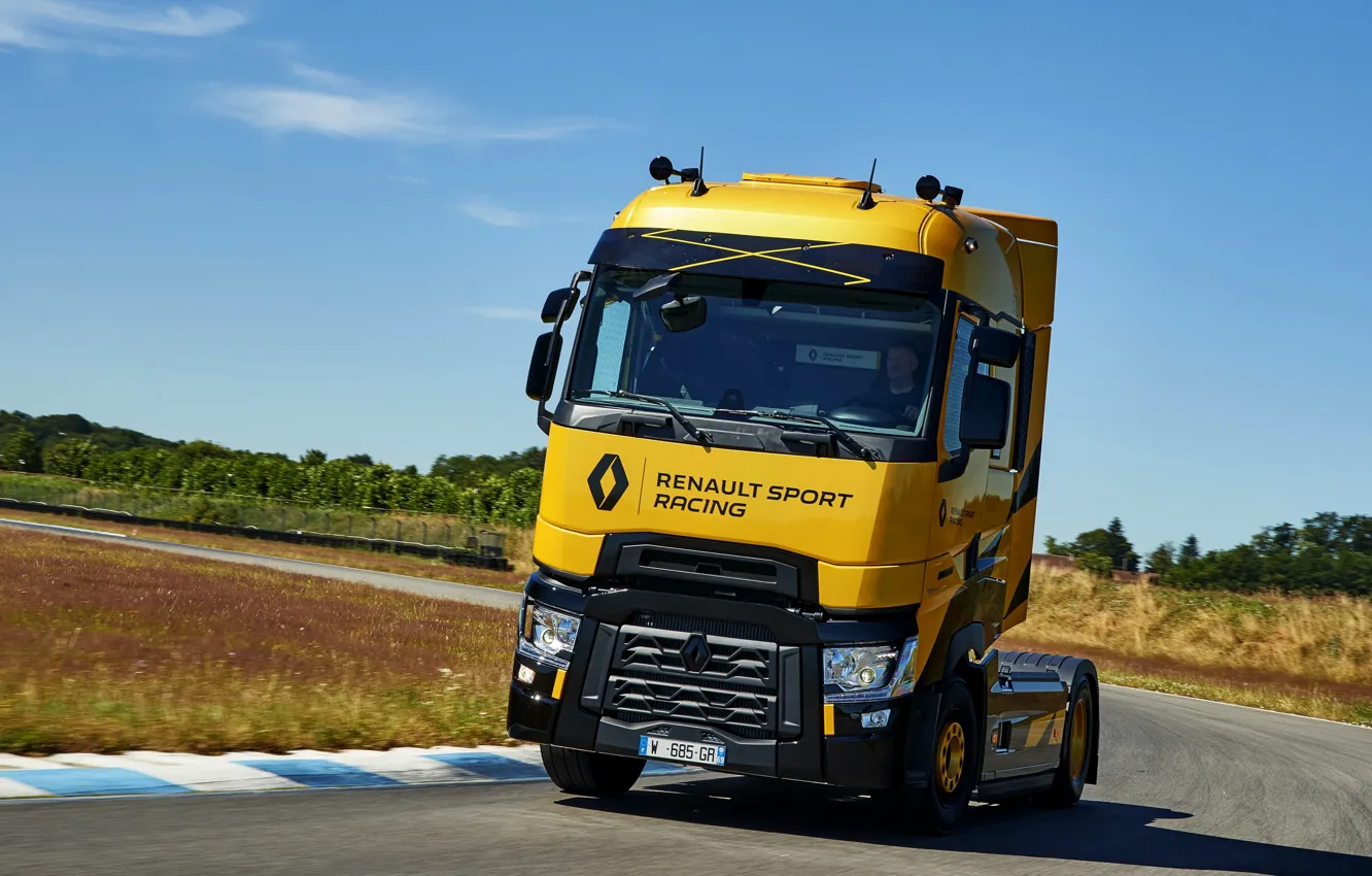 Photo wallpaper track, turn, truck, Renault, 2018, tractor, T520, Renault Trucks