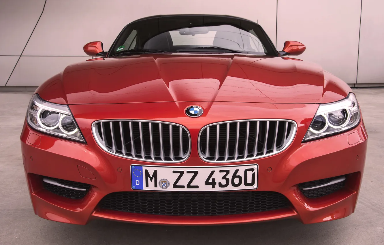 Photo wallpaper machine, auto, orange, lights, BMW, Roadster, BMW, grille