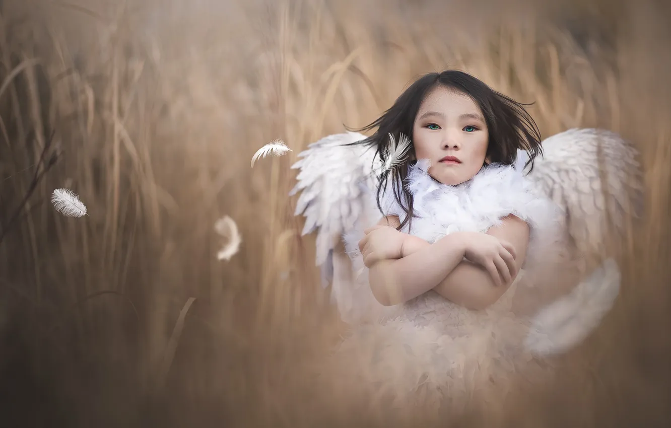 Photo wallpaper background, angel, girl