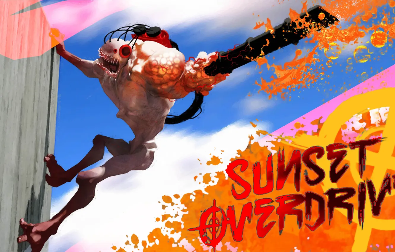 Photo wallpaper mutant, TPS, Sunset Overdrive, Insomniac Games