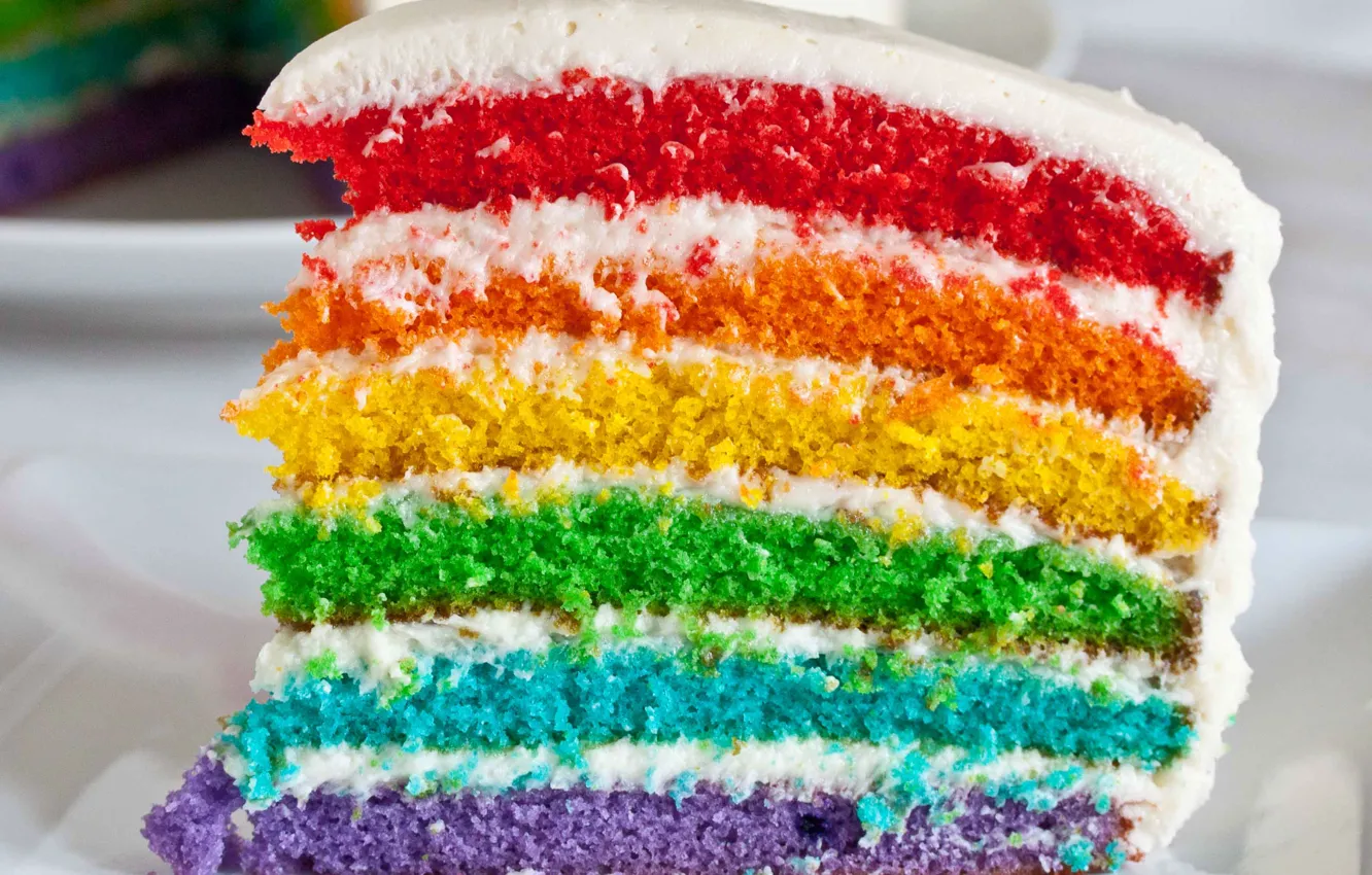 Photo wallpaper holiday, color, rainbow, cake, cake, glaze, layer