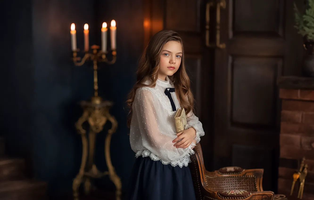 Photo wallpaper Veronica, girl, book, Anastasia Barmina