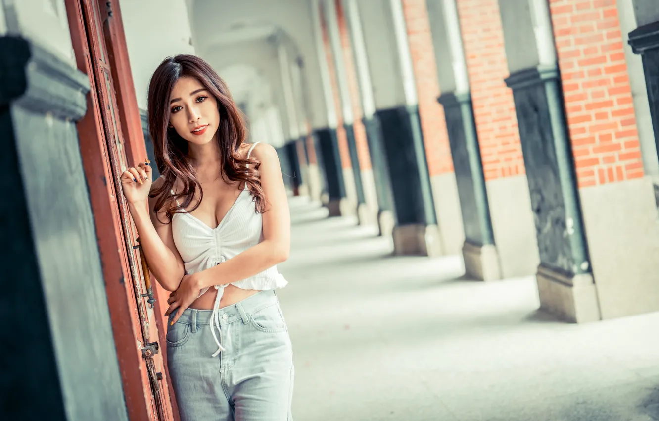 Photo wallpaper girl, face, background, sweetheart, figure