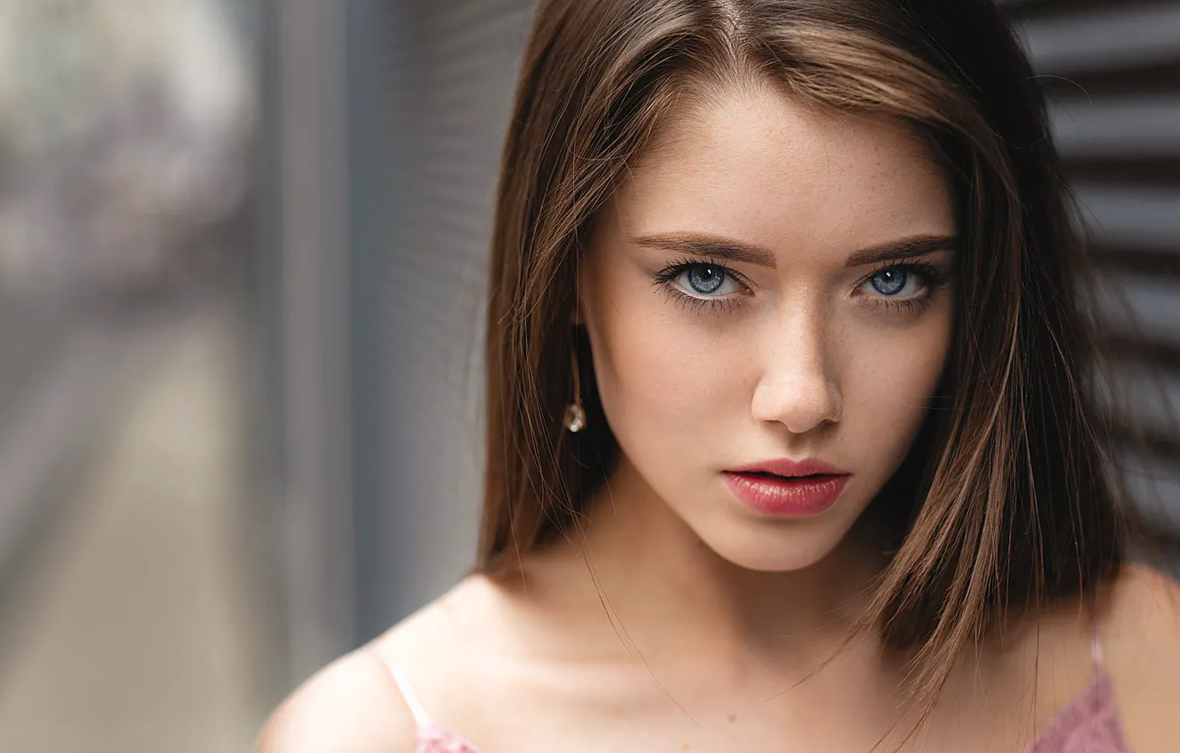 Photo wallpaper eyes, look, girl, lips, Kuba Brencz