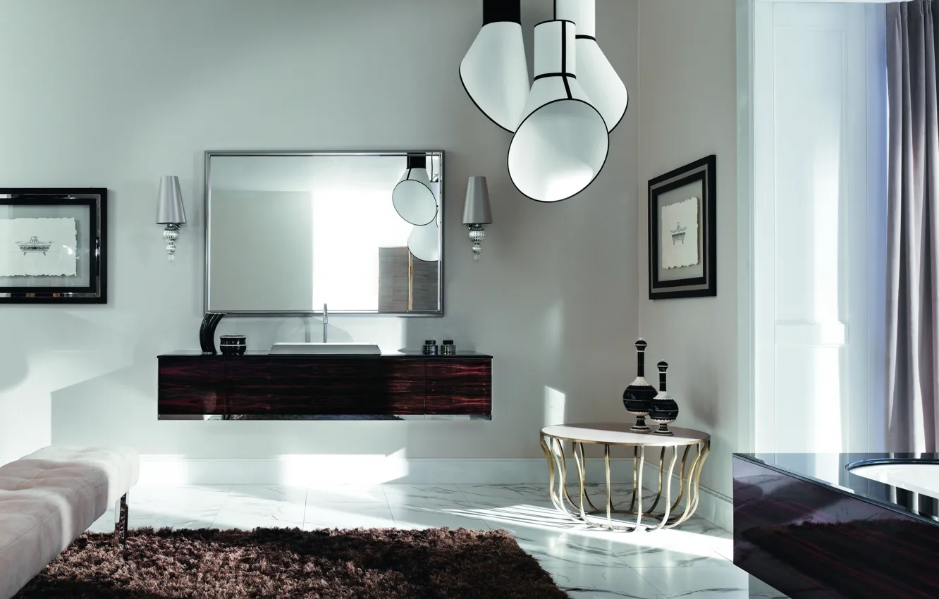 Photo wallpaper white, design, interior, brown, art Deco