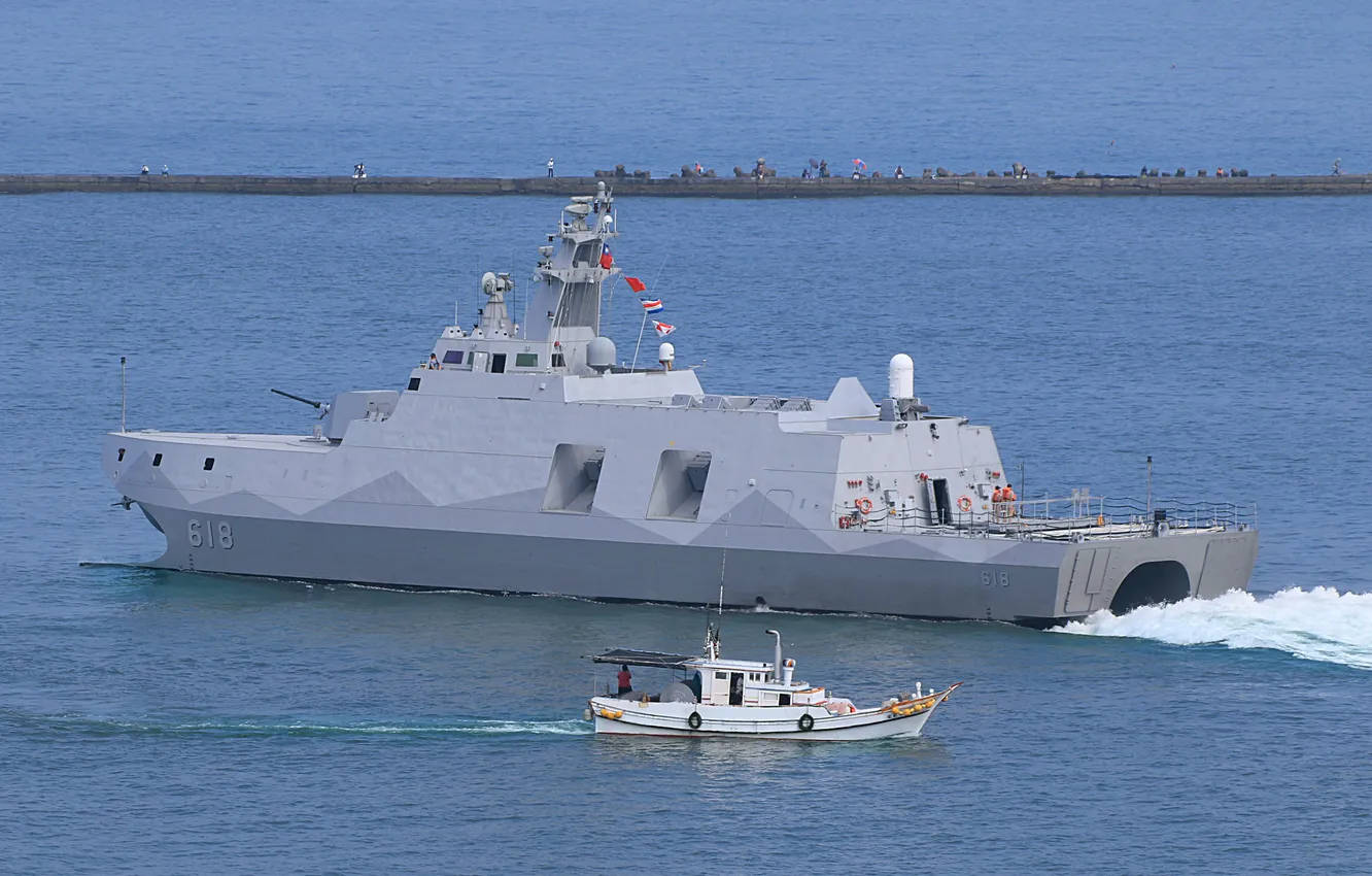 Photo wallpaper Taiwan, catamaran, rocket corvette, Tajiang