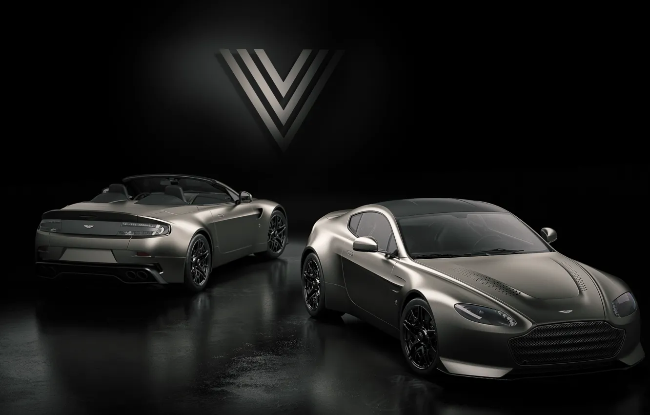 Photo wallpaper Aston Martin, Roadster, Vantage, pair, rear view, V12, V600