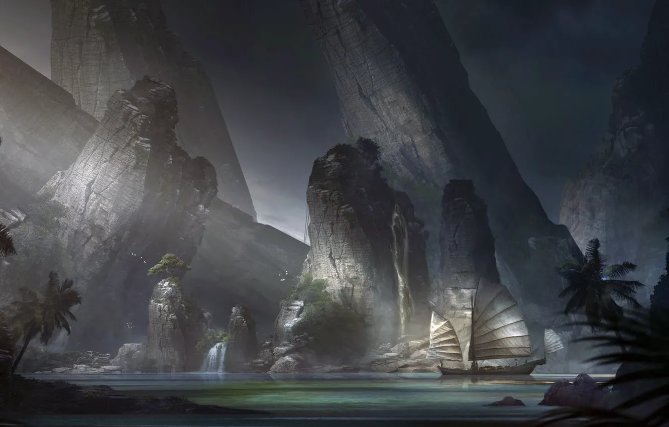 Photo wallpaper river, boat, river, Julian Calle