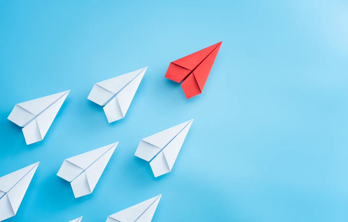 Photo wallpaper red, white, plane