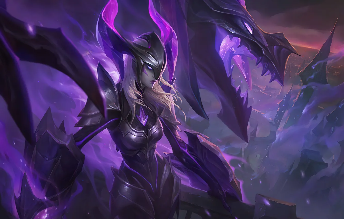 Photo wallpaper girl, city, the city, the game, armor, mouth, girl, game