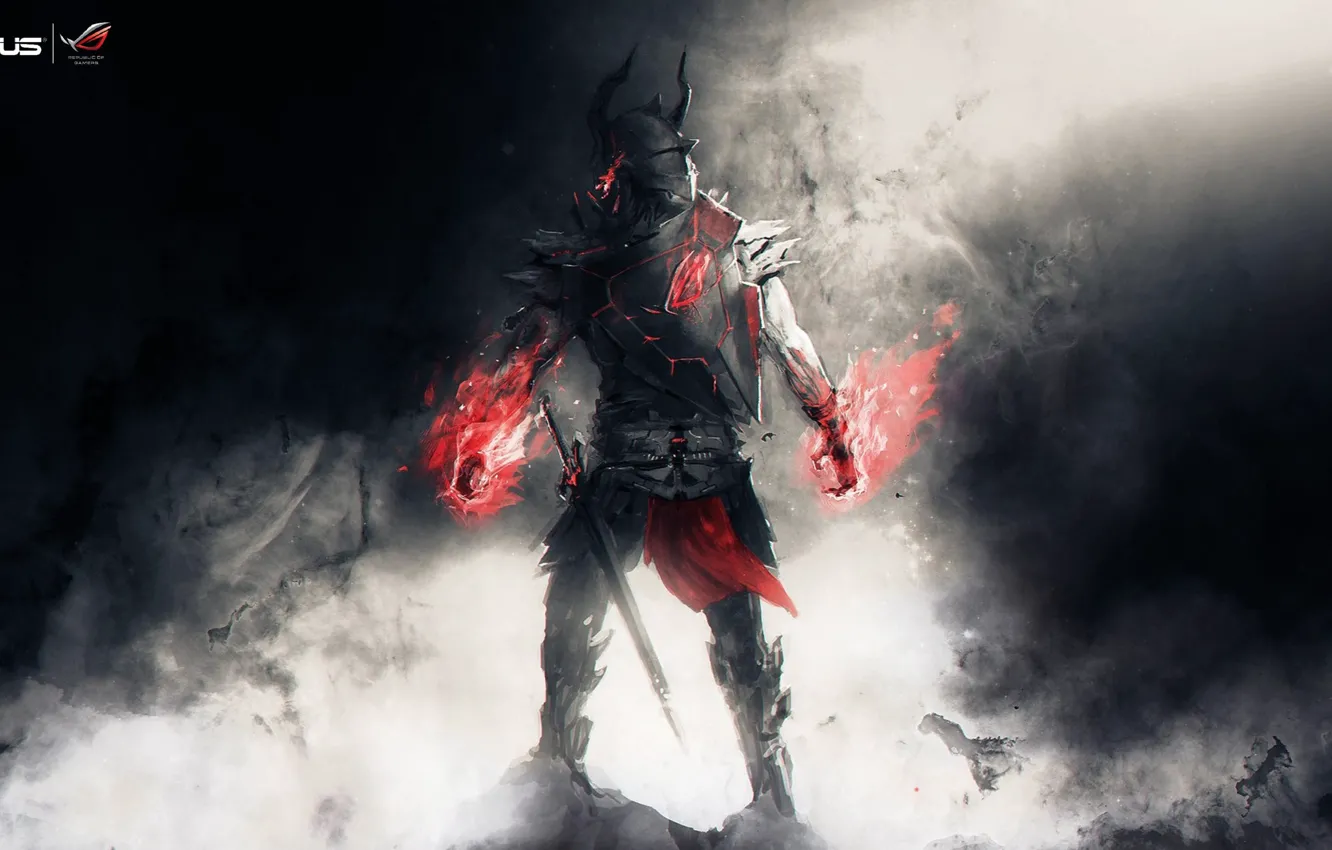 Photo wallpaper game, armor, weapon, power, ken, blade, asus, warrior