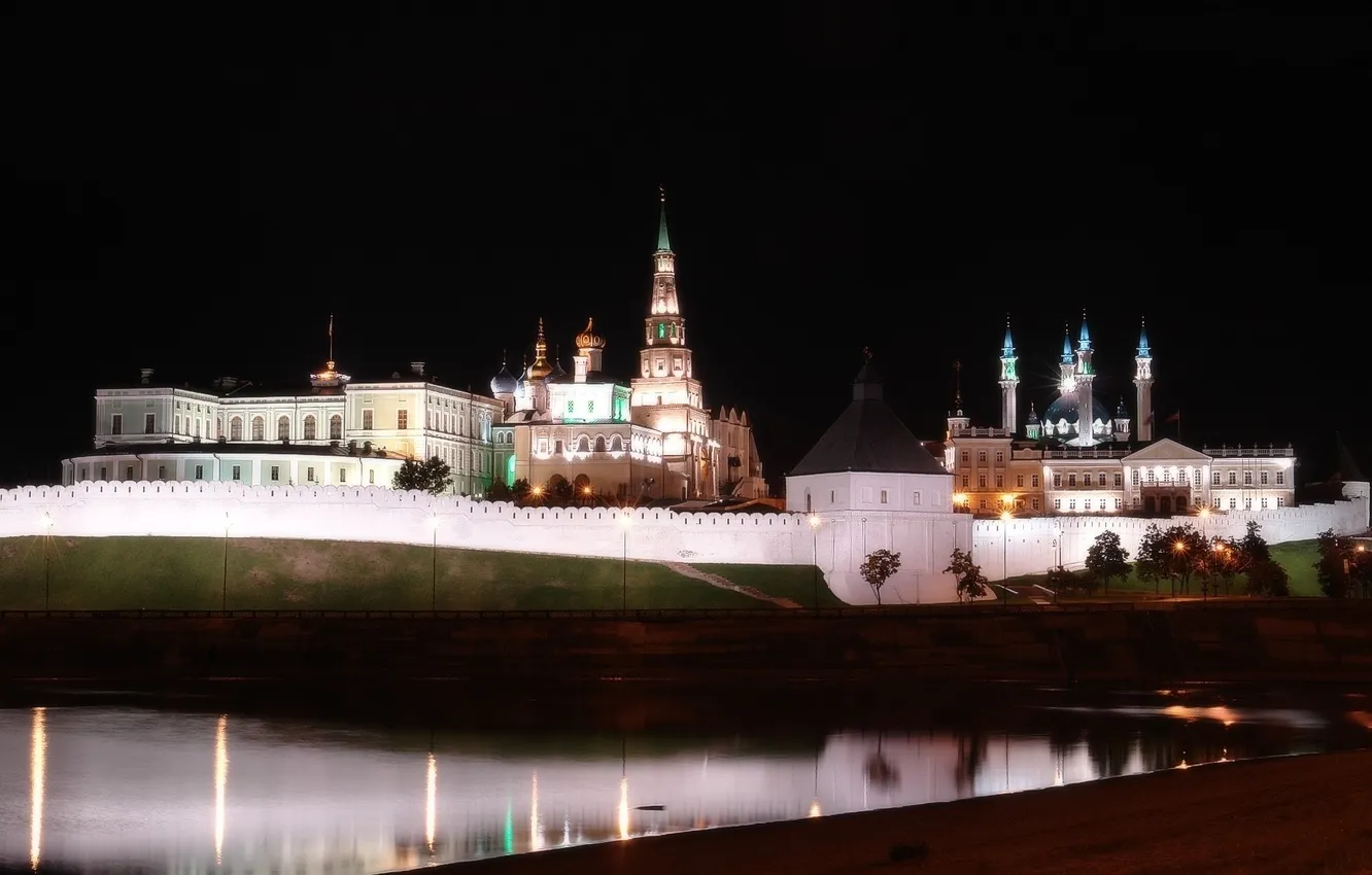 Photo wallpaper river, The Kremlin, Kazan
