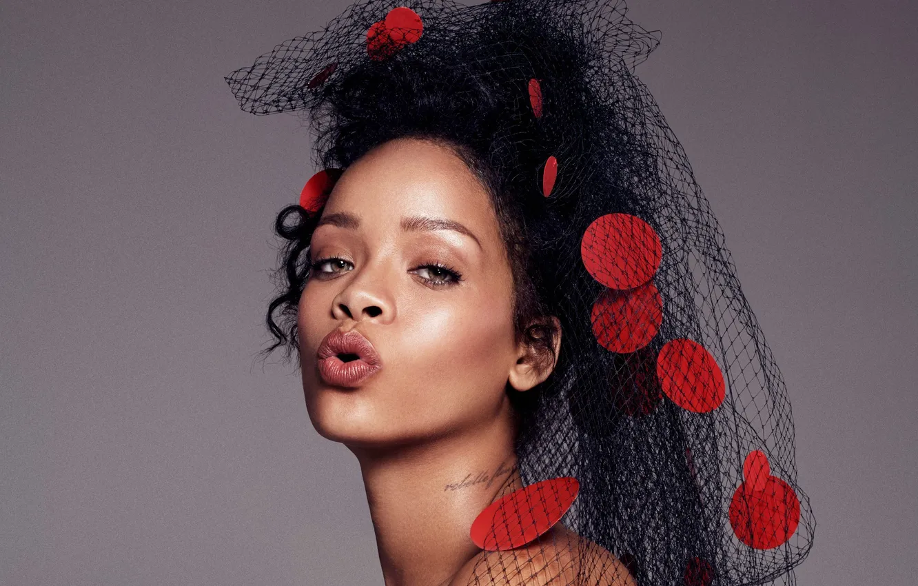 Photo wallpaper kiss, singer, Rihanna, celebrity, Rihanna