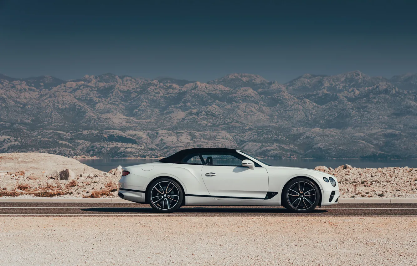 Photo wallpaper white, Bentley, convertible, the soft top, 2019, Continental GT Convertible
