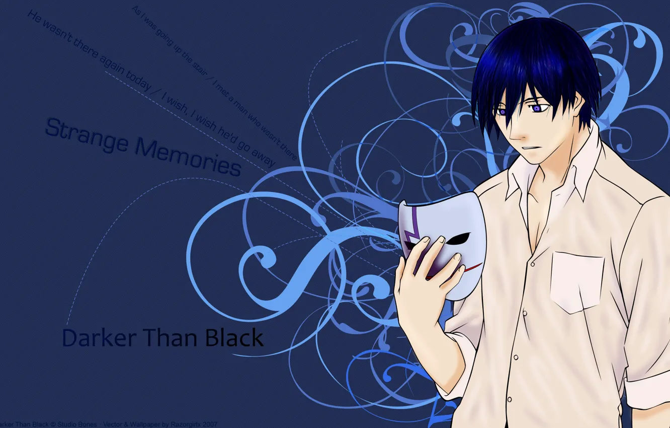 Photo wallpaper mask, guy, Darker than black, Darker Than Black